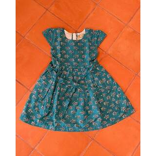 Grace Cotton Floral Cap Sleeve Frock (Blue)