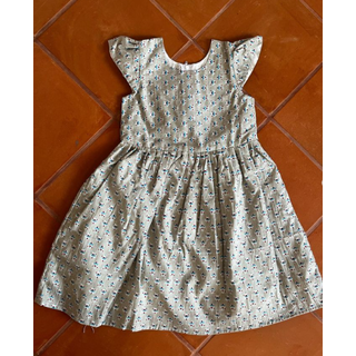 Blossom Cotton Floral Frock (Grey)